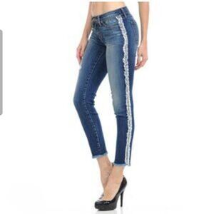 Angry Rabbit Skinny Crop Distressed Jeans
